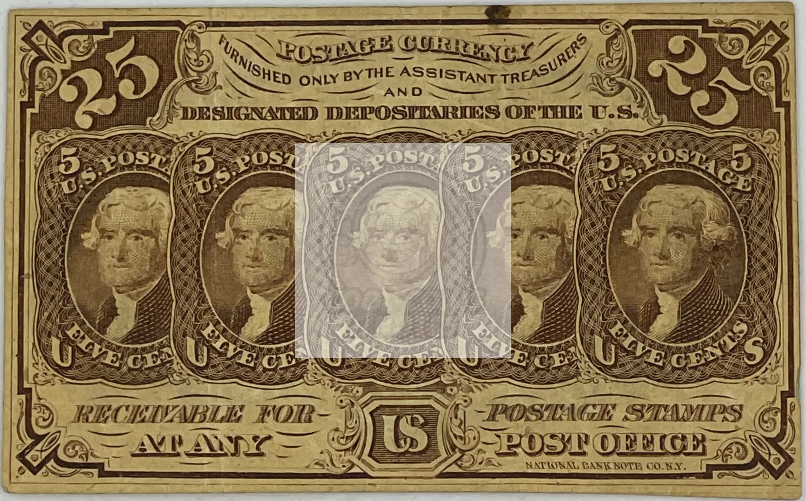 1862 US Fractional 25 Cents 1st Issu Fr. #1281, Banknote - Cool Coins & Notes